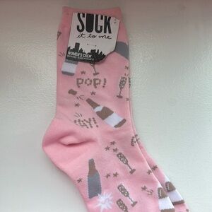 Sock it to me Pink Champagne Celebrate! Socks Women's Crew